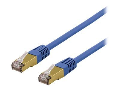 DELTACO SFTP-60BAH - Patch-kaapeli - RJ-45 (uros) - RJ-45 (uros) - 50 cm - SFTP - CAT 6a - halogeeniton, muotoiltu - sininen