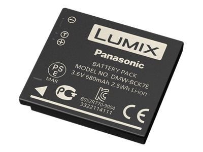 Panasonic DMW-BCK7E - Batteri - Li-Ion - 680 mAh - svart - for Lumix DMC-FH24, FH4, FH6, FH8, FS28, FS41, FT25, FT30, S2, S5, SZ02, SZ5, SZ7, TS25,...