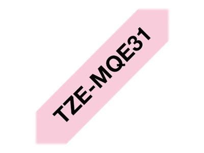 Brother TZe-MQE31 merketape – svart på pastellrosa 12 mm x 4 m