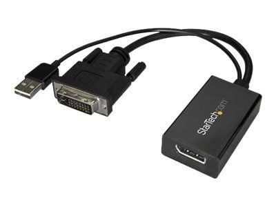 StarTech DVI to DisplayPort Adapter - USB Power - 1920 x 1200 - DVI to DisplayPort Converter - Video Adapter - DVI-D to DP (DVI2DP2) - Video adapte...