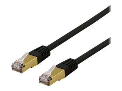 DELTACO - Koppeledning - RJ-45 (hann) til RJ-45 (hann) - 30 cm - SFTP - CAT 6a - halogenfri, formet - svart