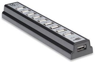 Manhattan 161572, USB 2.0, USB 2.0, 480 Mbit/s, Svart, Sølv, Plast, Kraft indikator