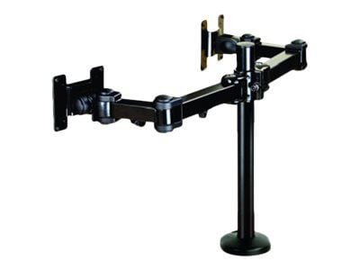 Neomounts FPMA-D960DG - Monteringssett - full bevegelse - for 2 LCD-skjermer - svart - skjermstørrelse: 10"-27" - malje, skrivebordsmonterbar