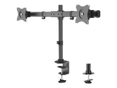 Neomounts FPMA-DCB100D - Monteringssett - full bevegelse - for 2 LCD-skjermer - svart - skjermstørrelse: 10"-27" - klemmemonterbar, malje, skrivebo...