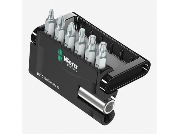 Wera 05135810001, 6 stykker, Philips, PZ 1, PZ 2, 1x 1/4"x50 mm 1x PZ 1x25 mm 1x PZ 2x25 mm 1x PH 2x25 mm 1x TX 15x25 mm 1x TX 20x25 mm 1x TX 25x25 mm