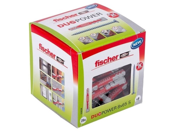 Fischer universalplugg med stjerneskrue 8 x 65 mm 25stk (538256)
