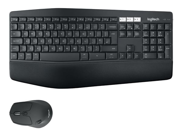 Logitech MK850 Performance, Täysikokoinen (100 %), Langaton, RF Wireless + Bluetooth, QWERTY, Musta, Sisältää hiiren