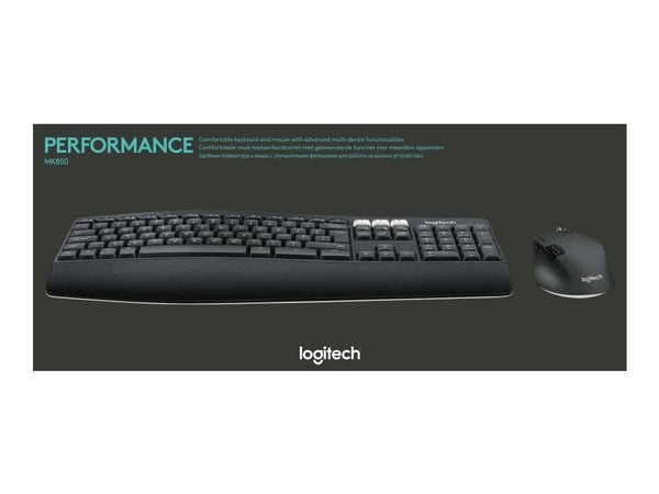 Logitech MK850 Performance - Tastatur- og mussett - trådløs - Bluetooth, 2.4 GHz - QWERTY - Storbritannia