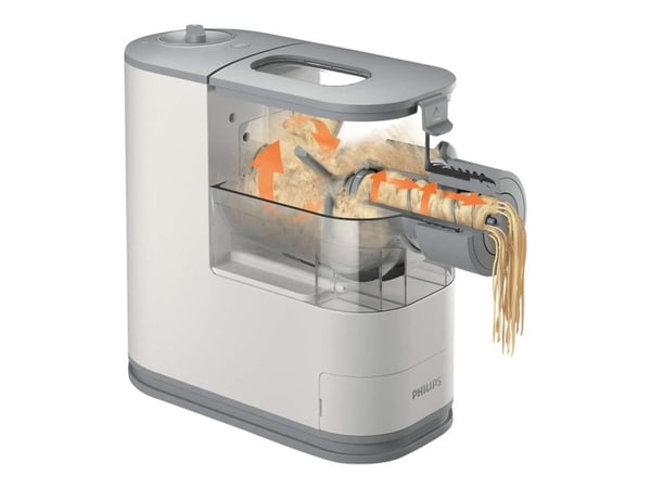 Philips Viva Collection HR2370/05 Pasta- ja nuudelikone, Sähköpastakone, Fettuccine, Penne, Spagetti, Muovi, Valkoinen, 1 m, LED