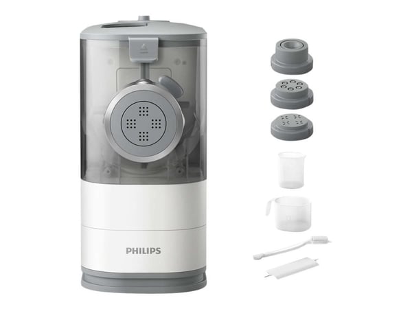 Philips Viva Collection HR2370/05 Pasta- ja nuudelikone, Sähköpastakone, Fettuccine, Penne, Spagetti, Muovi, Valkoinen, 1 m, LED