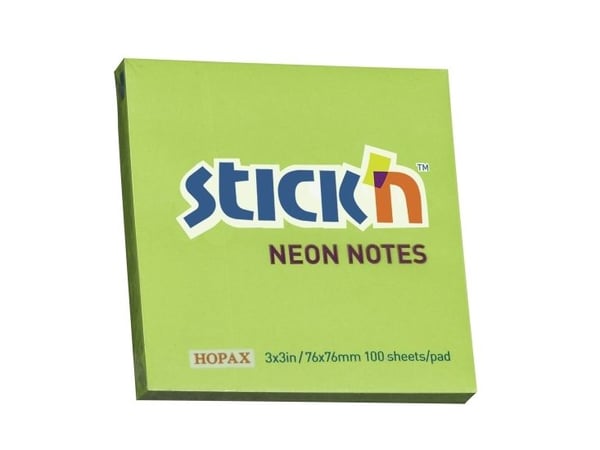 Notes, BNT Stick´n, grøn, 76x76mm - (12 stk.)