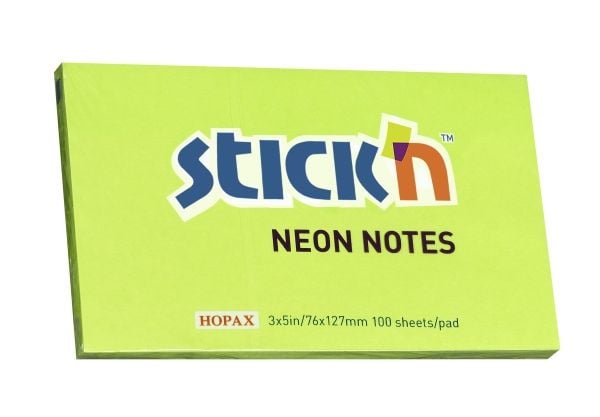 Notes, BNT Stick´n, grøn, 127x76mm - (12 stk.)