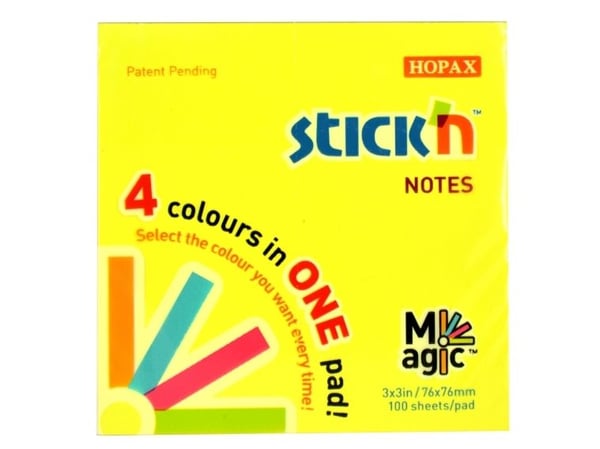 Notes, BNT Stick´n, Magic neon assorteret, 76x76mm - (12 stk.)