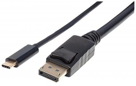 Manhattan 152464, 2 m, USB Type-C, DisplayPort, Hankjønn, Hankjønn, Rett