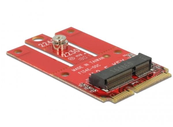 Delock Mini PCIe > M.2 Key E slot - Diskkontroller - M.2 - 1 Kanal - M.2 Card - PCIe Mini Card