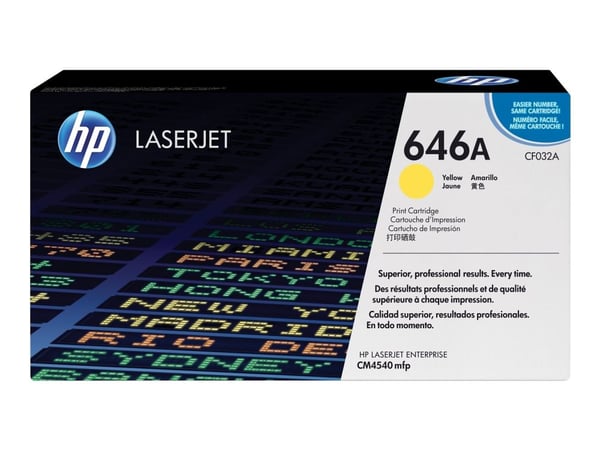 HP 646A, alkuperäinen keltainen LaserJet-värikasetti, 12500 sivua, Keltainen, 1 kpl