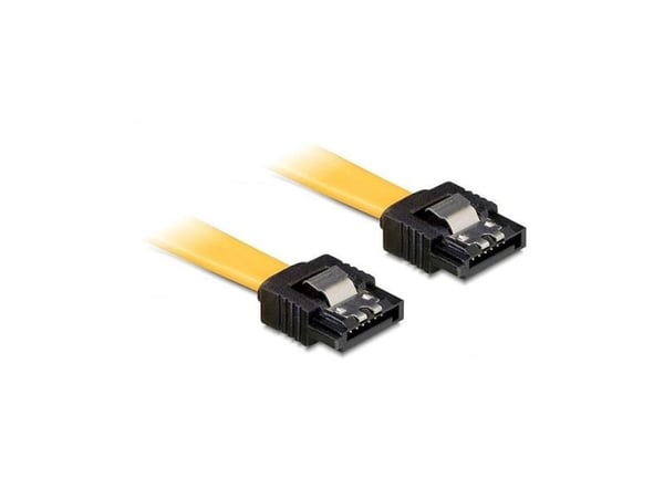Delock Cable SATA - SATA-kabel - Serial ATA 150/300 - SATA (hunn) til SATA (hunn) - 70 cm - låst, rett kontakt - gul