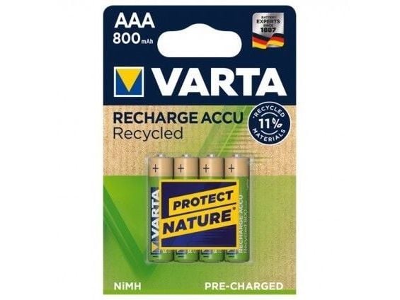 Varta Recharge Accu Recycled 56813 - Batteri 4 x AAA - NiMH - (ladbare) - 800 mAh