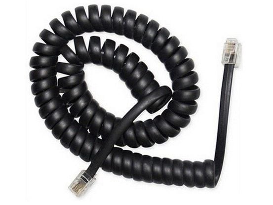 Cablexpert - Hodetelefonkabel - RJ-10 hann til RJ-10 hann - 2 m - svart - rullet sammen