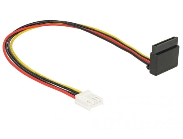 Delock Floppy 4 pin female > SATA 15 pin female metal - Strømadapter - 4-pin mini-strømkontakt (R) til SATA-strøm (R) - + 5, + 12 V - 30 cm