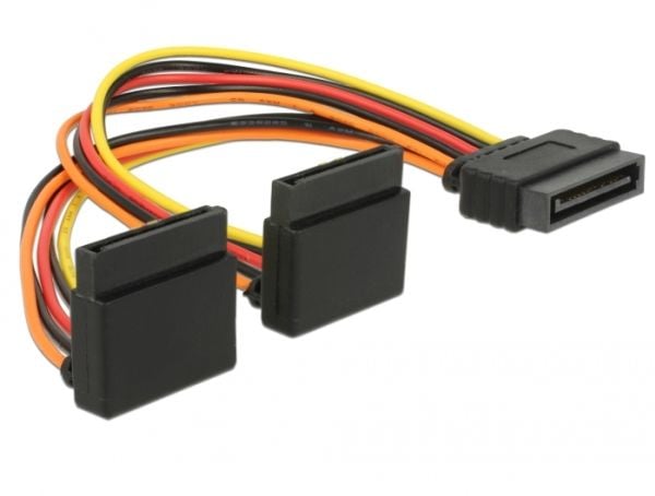 Delock - Strømadapter - SATA-strøm (P) låst til SATA-strøm (R) metallklips - 3.3 / 5 / 12 V - 15 cm