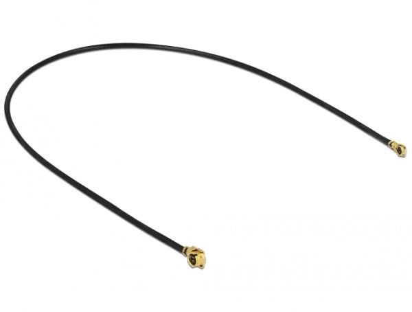 Delock - Antennekabel - MHF/U.FL plugg vinklet til MHF4/HSC plugg vinklet - 10 cm - koaksial - svart
