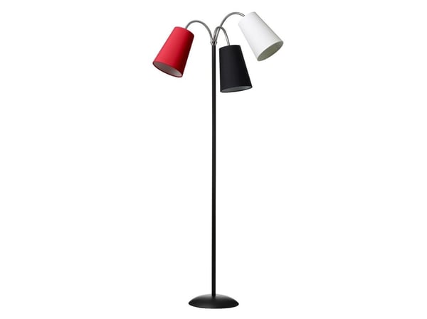 SALSA gulvlampe svart inkl. hvit, svart og rød skjerm