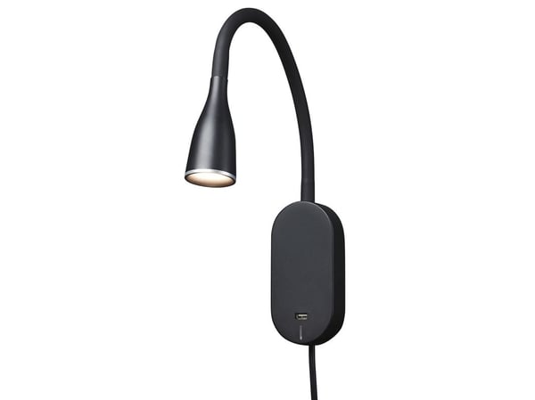 Vägglampa EYE USB LED svart