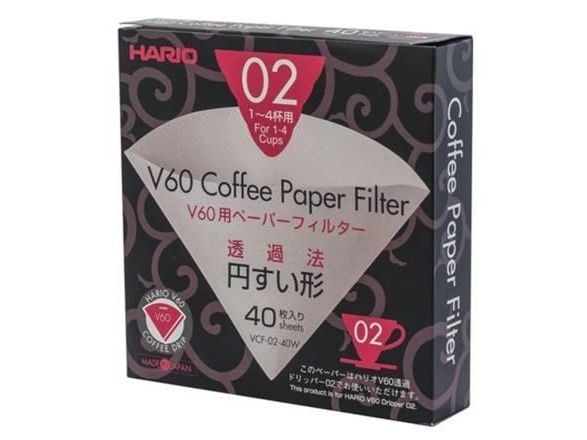 Hario VCF-02-40W, Kaffefilter, Vit, 40 styck