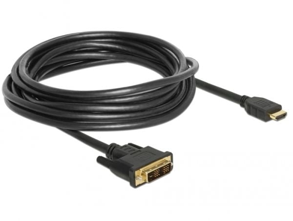 Delock - Adapterkabel - DVI-D hann til HDMI hann - 5 m - trippel beskyttelse - svart
