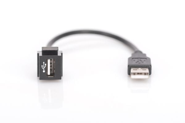 DIGITUS Professional DN-93402 - Modulaarinen lisälaite - USB 2.0 tyyppi A - musta, RAL 9005