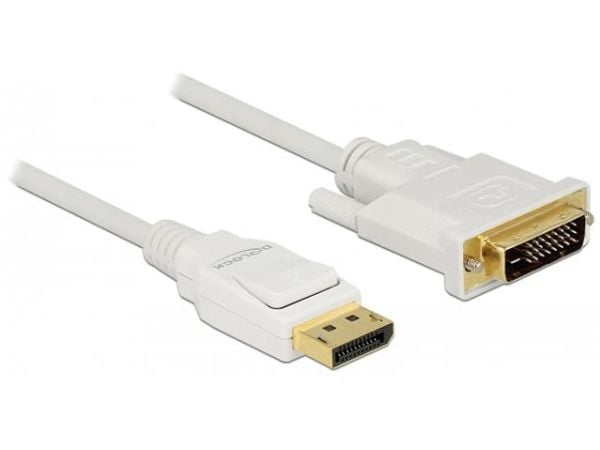 Delock - Adapterkabel - enkeltlenke - DisplayPort (hann) til DVI-D (hann) - DisplayPort 1.2 - 2 m - passiv - hvit