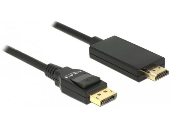 Delock - Adapterkabel - DisplayPort hann til HDMI hann - 2 m - tredobbeltskjermet snodd ledningspar - svart - passiv