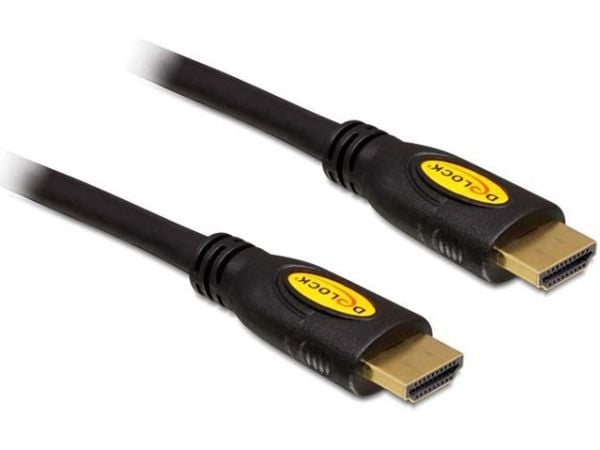 Delock High Speed - HDMI-kabel med Ethernet - HDMI hann til HDMI hann - 50 cm - svart