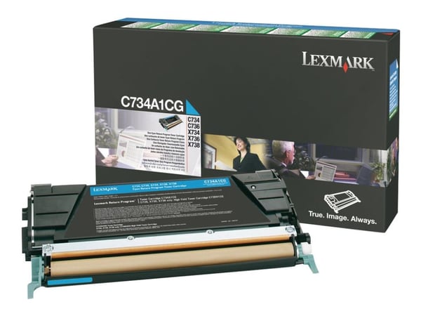 Lexmark C734A1CG, 6000 sivua, Syaani, 1 kpl