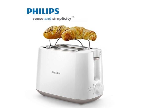 Philips Daily Collection HD2582 - Brødrister - 2 skive - 2 Spor - hvit