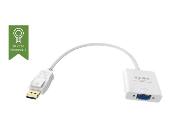 Vision TC-DPVGA, 0,22 m, VGA (D-Sub), DisplayPort, Uros, Naaras, 1920 x 1080 pikseliä