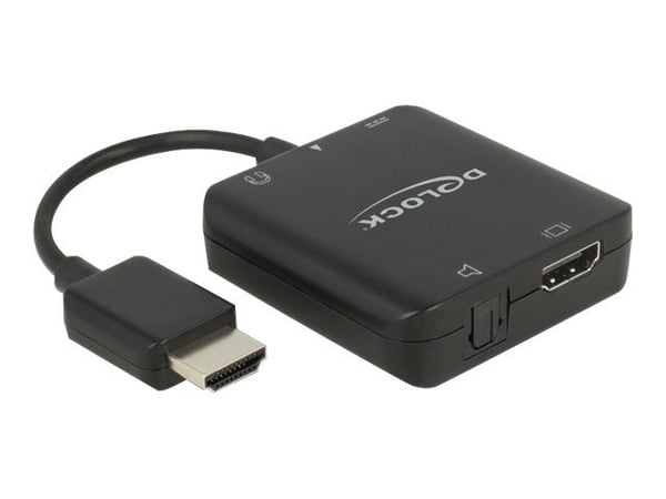 Delock HDMI Audio Extractor 4K 60 Hz compact - HDMI-ljudsignalsextraktor - svart
