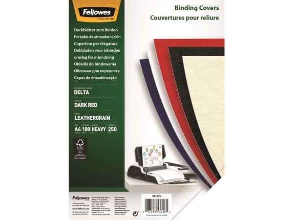 Fellowes 5371603, A4, Papir, Rød, 210 mm, 298 mm, 1 mm