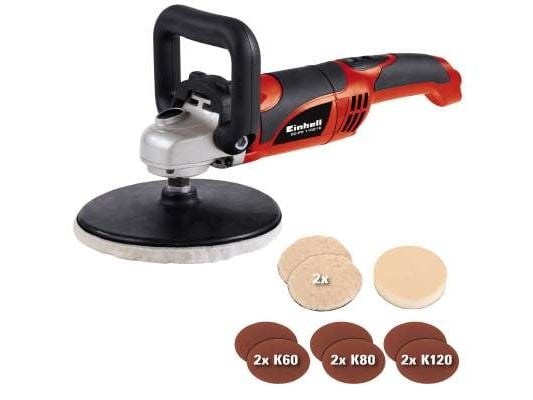 Einhell CC-PO 1100/1E, Roterende poleringsmaskin, 3500 RPM, 1100 W, Sort, Grå, Rød, 2,5 kg, AC