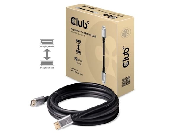 Club 3D - DisplayPort-kabel - DisplayPort (hann) til DisplayPort (hann) - DisplayPort 1.4 - 4 m - 8K-støtte