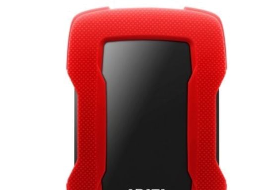 ADATA HD330 - Harddisk - 1 TB - ekstern (bærbar) - USB 3.1 - 256-bit AES - rød