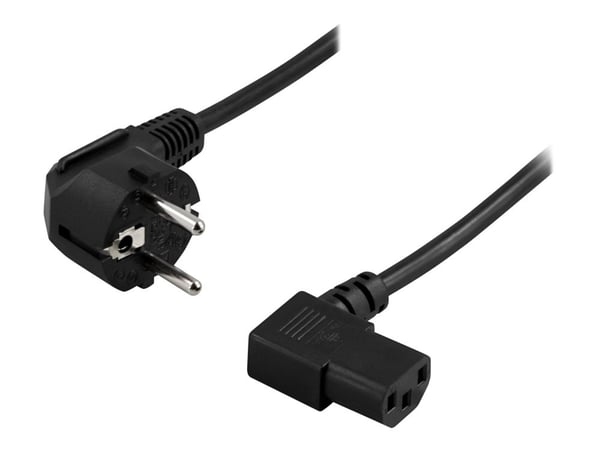 DELTACO DEL-109B - Strømkabel - CEE 7/7 (han) vinklet til IEC 60320 C13 vinklet - AC 250 V - 10 A - 50 cm - lajitelma