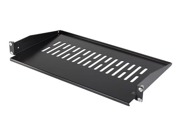 DELTACO 19-FH16 - Rack-hylle - svart - 1U - 19"
