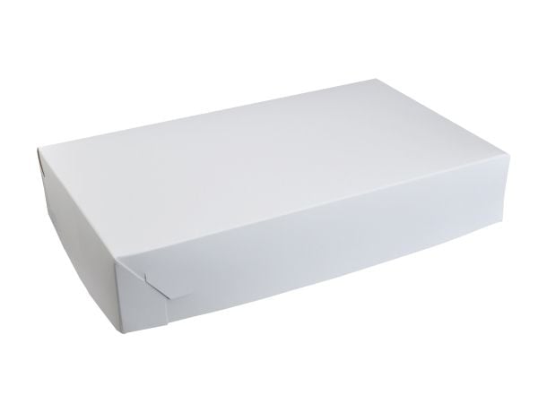 Kageæske fold selv nr 5 høj L380xB230xH70mm pap hvid,250 stk/krt