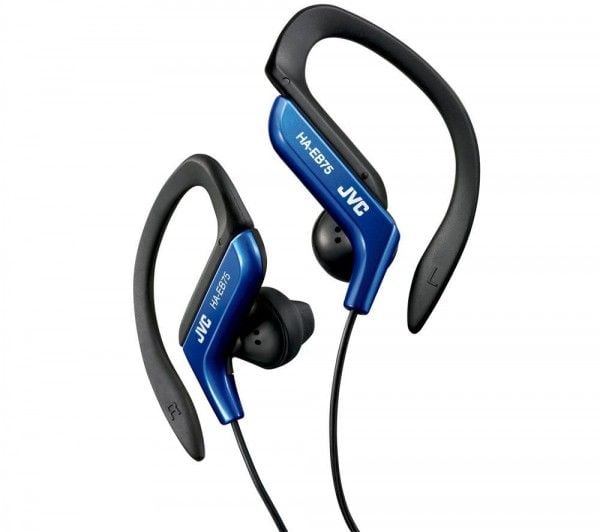 JVC HA-EB75, Hodetelefoner, Ørekrok, Idretter, Svart, Blå, 1,2 m, Koblet med ledninger (ikke trådløs)
