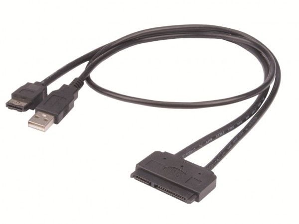 Akasa - eSATA-kabel - Serial ATA 150/300/600 - eSATA, USB (kun strøm) til SATA-kombo (hunn) - svart