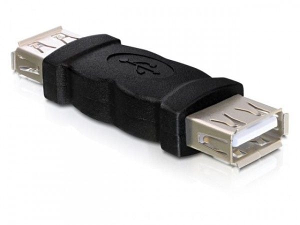 DeLOCK USB A Adapter, USB 2.0 A FM, USB 2.0 A FM, Harmaa