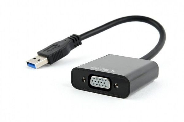 Cablexpert - Video adapter - USB-type A (hann) til HD-15 (VGA) (hunn) - USB 3.0 - 15 cm - svart