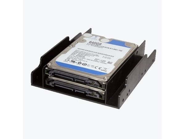 LogiLink AD0010, 2x 3,5", Etupaneeli, musta, 2.5", Muovi, 122 mm